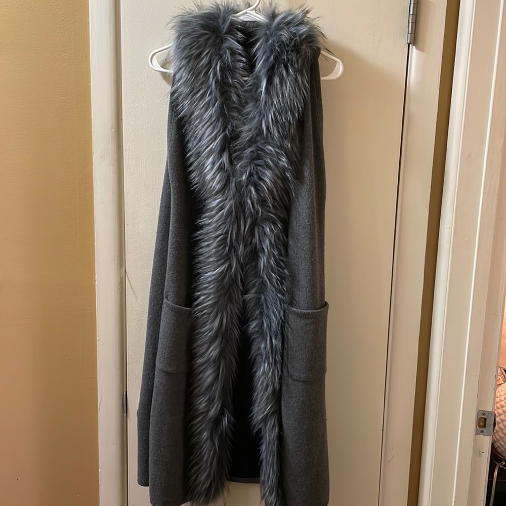 Faux Fur Vest Cardigan